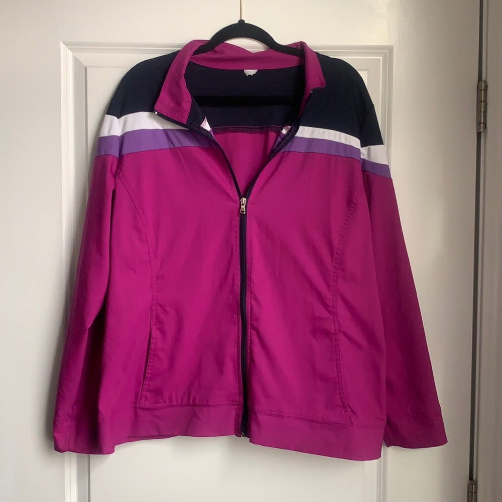purple windbreaker